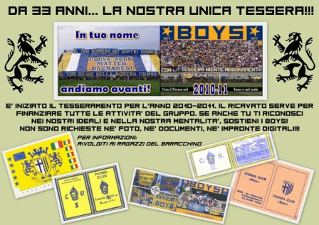 Locandina Tesseramento Boys 2010-2011