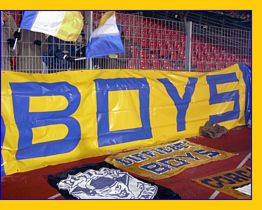 BOYS a Stoccarda (Germania). Lo Striscione del Gruppo