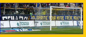 BOYS, Curva Nord di PARMA. Striscione: 'Solidariet pour notre frre Mouette'