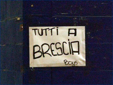 Volantino BOYS in Curva Nord: ''Tutti a Brescia. BOYS''