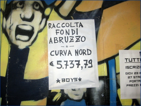 Volantino BOYS raccolta fondi in Curva Nord:  5.737,79