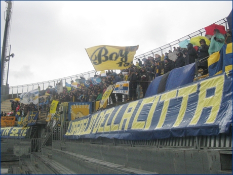 BOYS PARMA 1977 a Livorno. Striscione ''Giocatori e societ siete l'orgoglio della citt''