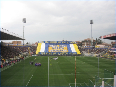 BOYS, Curva Nord di Parma. Coreografia per il Bagna