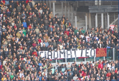 Striscione 'Ciao Matteo'