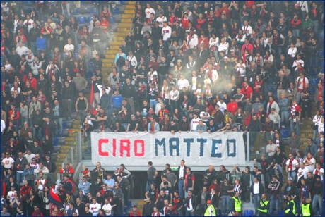 Striscione 'Ciao Matteo'