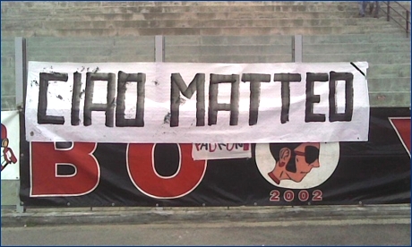 Striscione 'Ciao Matteo'