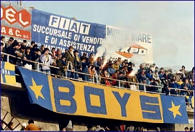 Striscione BOYS, dal 1977 simbolo degli Ultras di PARMA