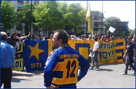 Corteo: Accompagniamo la squadra del cuore - Siam tifosi con trombe e bandiere! 29-04-2007. BOYS PARMA 1977, foto Ultras