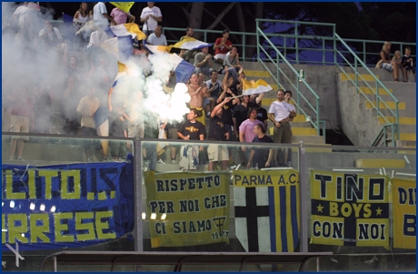 Livorno-PARMA, a Viareggio, 20-08-2006. BOYS PARMA 1977, foto Ultras