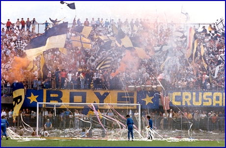 PARMA-Triestina 17-06-1979. Spareggio promozione in Serie B, Stadio Menti di Vicenza. BOYS PARMA 1977, foto Ultras