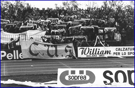 Modena-PARMA 28-11-1982. BOYS PARMA 1977, foto Ultras