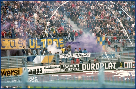 Bologna-PARMA 04-11-1984. BOYS PARMA 1977, foto Ultras