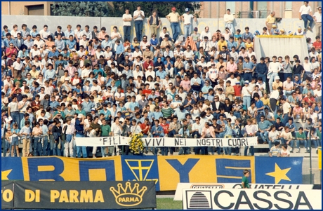 PARMA-Carrarese 09-09-1984. BOYS PARMA 1977, foto Ultras