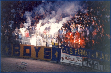 Parma-Fiorentina 12-06-1985. BOYS PARMA 1977, foto ultras