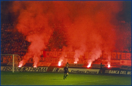 PARMA-Milan 22-08-1984. BOYS PARMA 1977, foto Ultras