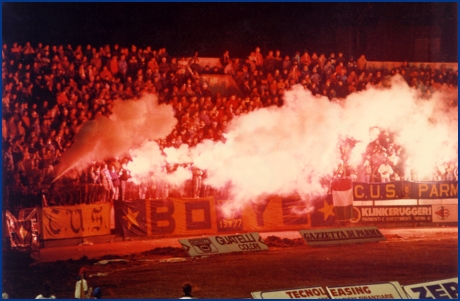 Parma-Roma 13-02-1985. BOYS PARMA 1977, foto ultras