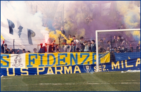 Monza-Parma 24-03-1985. BOYS PARMA 1977, foto ultras