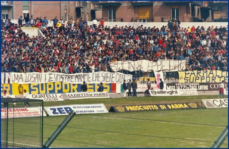 Parma-Bologna 31-03-1985. BOYS PARMA 1977, foto ultras