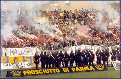 Parma-Bologna 31-03-1985. BOYS PARMA 1977, foto ultras