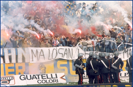 Parma-Bologna 31-03-1985. BOYS PARMA 1977, foto ultras