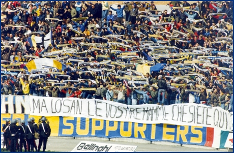 Parma-Bologna 31-03-1985. BOYS PARMA 1977, foto ultras