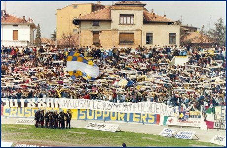 Parma-Bologna 31-03-1985. BOYS PARMA 1977, foto ultras