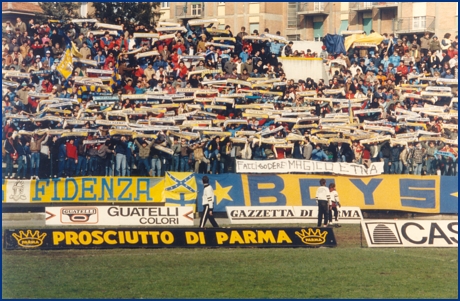 Parma-Catania 17-03-1985. BOYS PARMA 1977, foto ultras