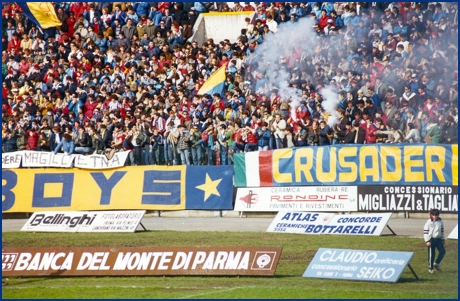 Parma-Catania 17-03-1985. BOYS PARMA 1977, foto ultras