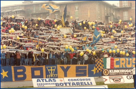 PARMA-Empoli 25-11-1984. BOYS PARMA 1977, foto Ultras