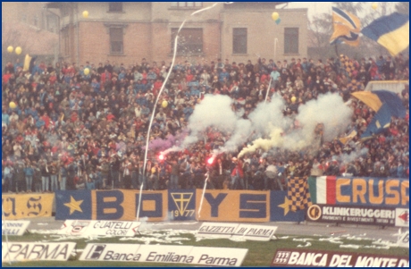 PARMA-Empoli 25-11-1984. BOYS PARMA 1977, foto Ultras