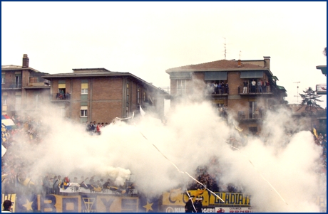 PARMA-Perugia 23-09-1984. BOYS PARMA 1977, foto Ultras