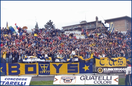 PARMA-Perugia 23-09-1984. BOYS PARMA 1977, foto Ultras