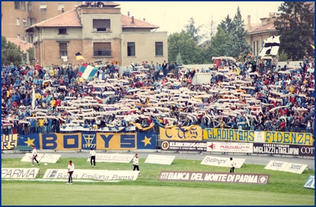 PARMA-Perugia 23-09-1984. BOYS PARMA 1977, foto Ultras