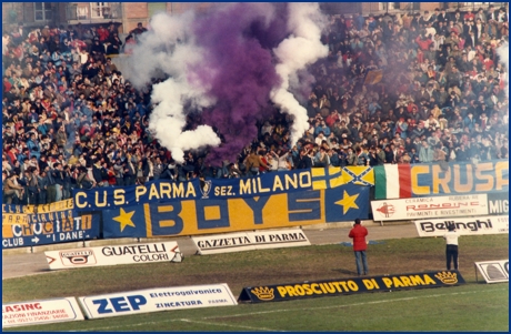 Parma-Triestina 10-03-1985. BOYS PARMA 1977, foto ultras