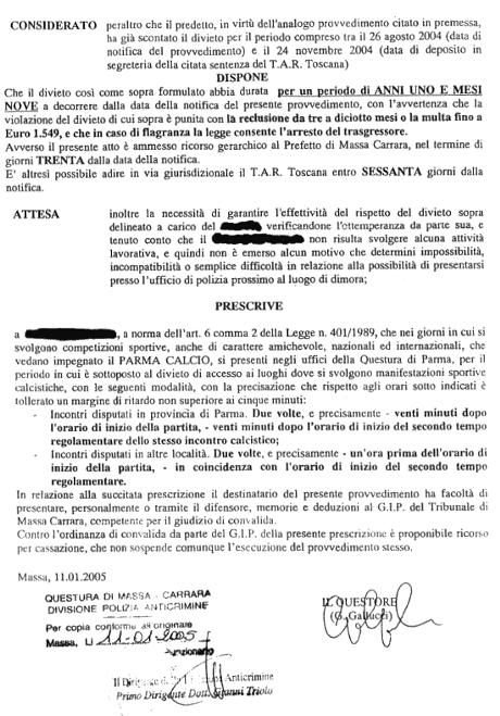 3a pagina della ri-diffida per Carrarese-PARMA