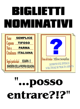 Biglietti nominativi per Ultras e tifosi. La necessit di mostrare un documento d'identit per accedere ad un luogo pubblico. Anteprima del volantino