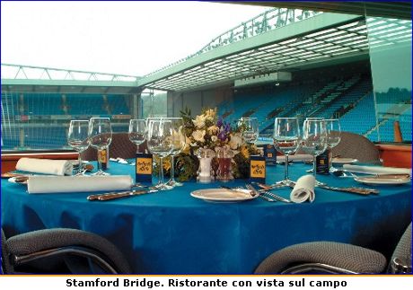 Stamford Bridge. Ristorante con vista sul campo